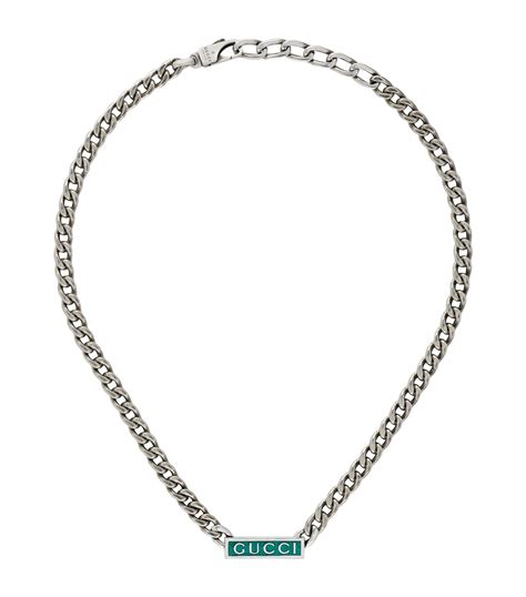 Gucci Sterling Silver Logo Necklace Harrods Uk
