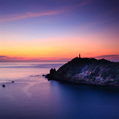 Lighthouse 4k Wallpaper Sunset Dusk Twilight Seascape Scenic