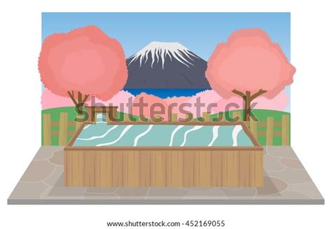 outdoor japanese hot spring onsen sakura stock vector royalty free 452169055 shutterstock