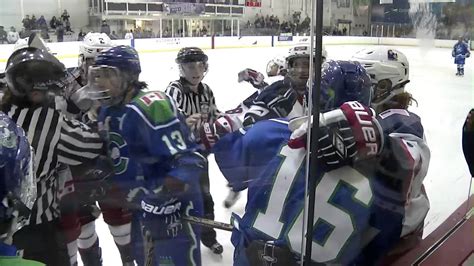 It wouldn't be hockey without a fight breaking out. Massive Girl Hockey Player Fight Breaks Out on Ice - YouTube