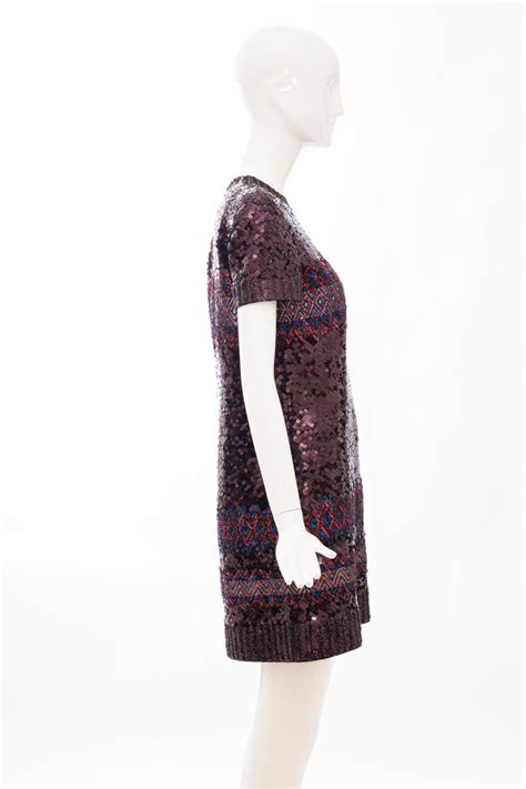 Raf Simons For Christian Dior Embroidered Sequin Evening Dress Pre
