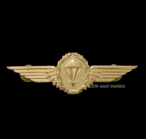 Federal Republic Of Germany Parachutist Wings Level Iii Badge In Gilt