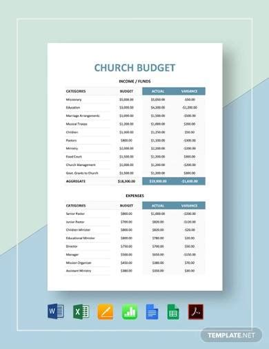 Free 19 Church Budget Samples And Templates In Ms Word Pdf Excel