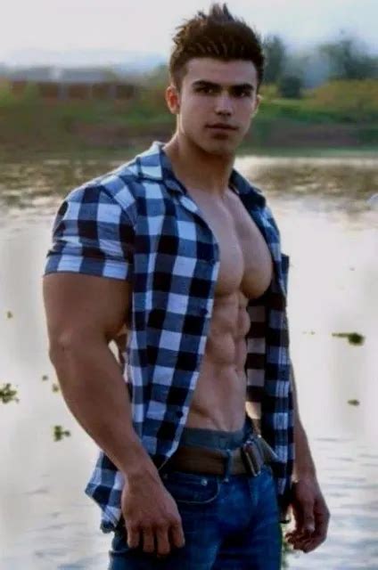Shirtless Male Muscular Sexy Hard Body Jock Hunk Outdoor Beefcake Photo