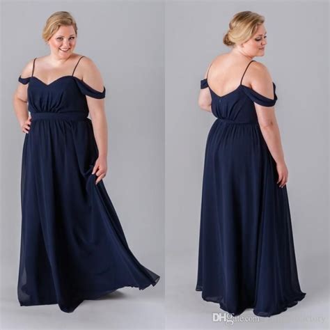 Custom Made Plus Size Bridesmaid Dresses Navy Blue Chiffon Sweetheart