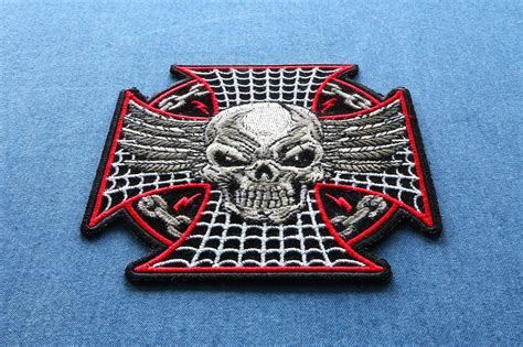 Maltese Skull Patch Biker Skull Patches By Ivamis Patches