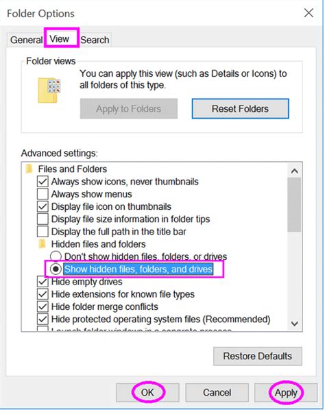 How To View Hidden Filesfoldersdrivers On Windows 10 Pc