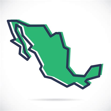 Premium Vector Stylized Simple Outline Map Of Mexico