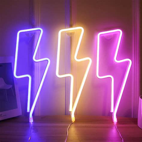 Lightning Bolt Neon Sign Dorm Essentials Purple Dormify
