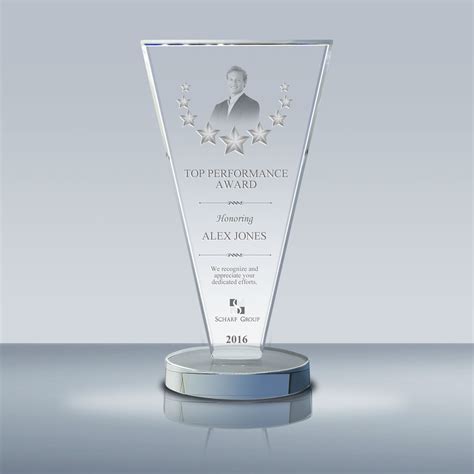 Employee Achievement Plaque - Crystal Success Award (032) - Goodcount ...