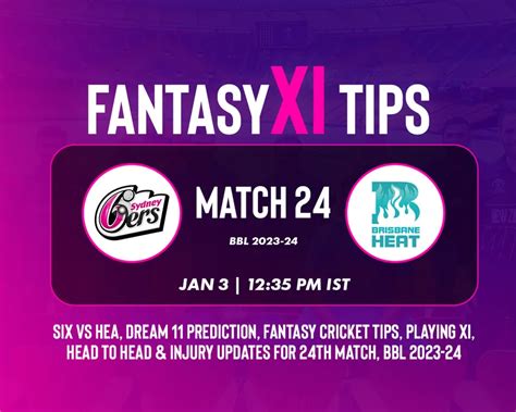 Six Vs Hea Dream Prediction Fantasy Cricket Tips Playing Xi For T