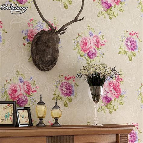 Beibehang American Rural Pastoral Retro Flower Retro Bedroom Bedroom