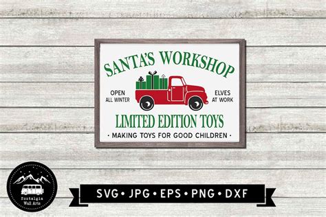 Santa Workshop Sign Svg Christmas Sign Diy Christmas Printable