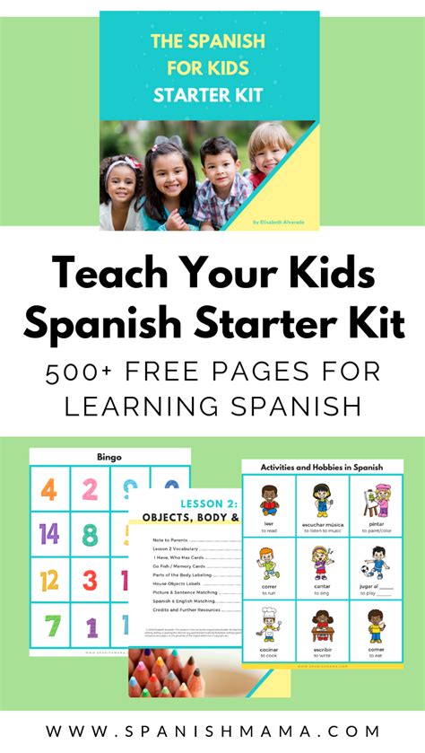 Spanish For Kids Starter Kit Spanishthings Get The Free Printables And