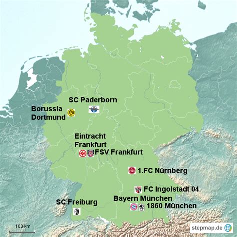 The german football association (german: StepMap - Fußball Deutschland - Landkarte für Deutschland