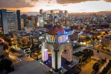 Aerial View Of Mexico City At Dusk Mexico Editorial Image Image Of