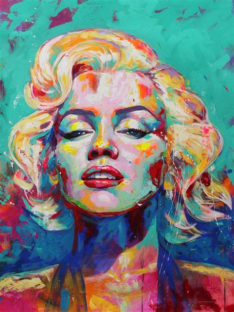 Marilyn Monroe Spontaneous Realism Oversized Portrait Painting By Alexandra Andreica