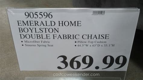 Check spelling or type a new query. Emerald Home Boylston Double Chaise Lounge | Costco Weekender