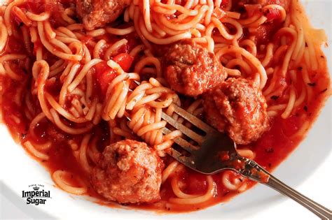 Spaghetti And Meatballs With Homemade Sauce Imperial Sugar