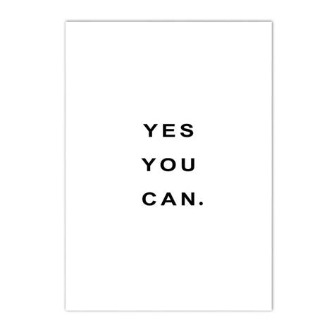 Yes You Can Motivational Phrase Poster Aesthetic Wall Decor