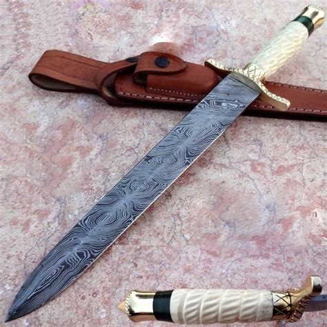 2550 Inches Swordsfishs Custom Handmade Damascus Steel Viking Short