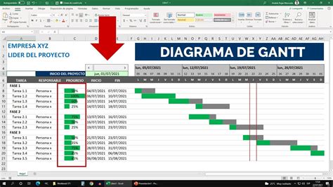 Cómo Crear Un Diagrama De Gantt Interactivo Y Dinámico En Excel Youtube