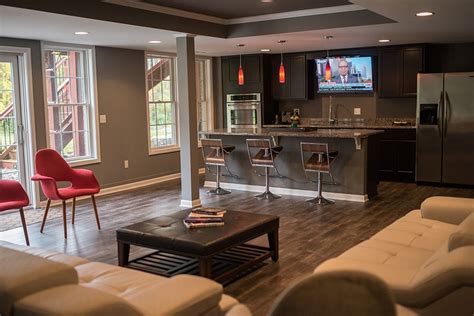 Canton Mi Walkout Basement With Modern Contemporary Design Finished