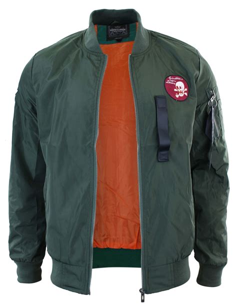 Mens Ma1 Military Bomber Zip Flight Army Jacket Coat Harrington Varsity