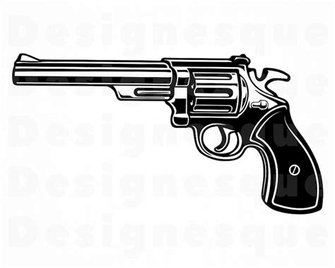 Dxf Revolver 4 SVG Revolver Files For Cricut Clipart Revolver SVG Gun