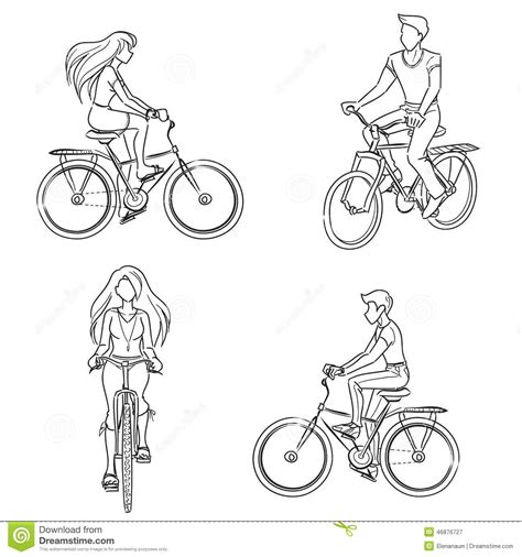 Man And Woman Riding A Bicycle Bike Drawing Bicycle Drawing
