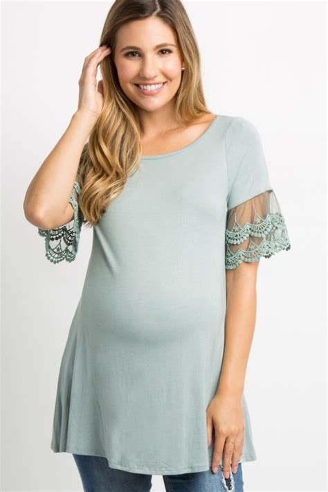 pinkblush maternity clothes for the modern mother green lace shorts lace short sleeve top