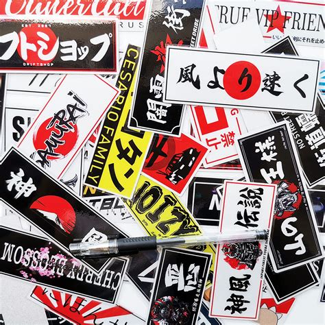36pcs Funny Jdm Decals Japanese Vinyl Drift Slap Jdm Car Stickers