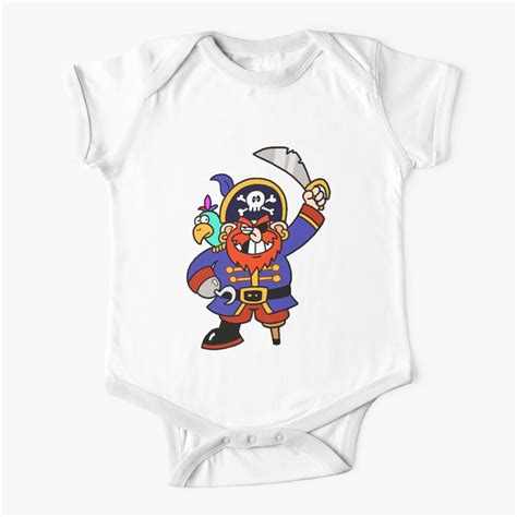 Cartoon Pirate With Peg Leg And Parrot Baby One Piece By Gravityx9