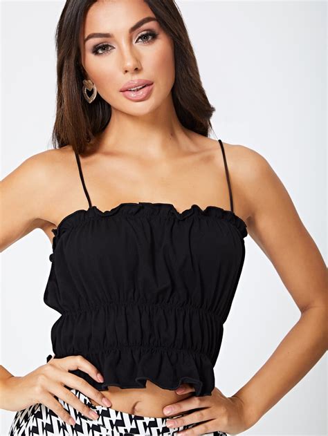 frill trim ruched cami top check out this frill trim ruched cami top on shein and explore more