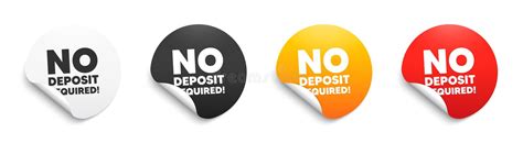 No Deposit Required Promo Offer Sign Round Sticker Badge Banner