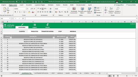Planilha de Simulação de Nota Fiscal Eletrônica DANFE em Excel 6 0