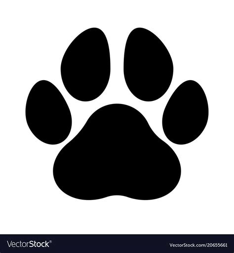 Black Silhouette Of A Paw Print Isolated Download A Free Preview Or