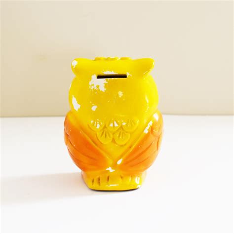 Vintage Owl Money Box Ceramic Kitsch Collectible Piggy Etsy
