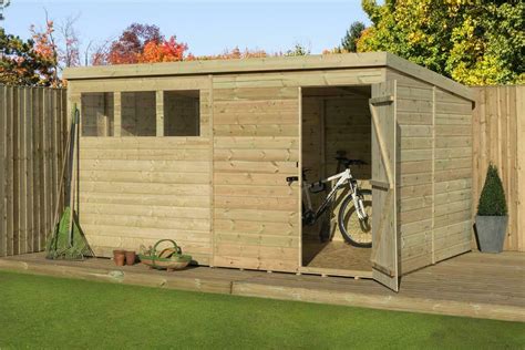 Wooden Garden Shed 10x8 Pent Shed Pressure Treated Tongue And Groove