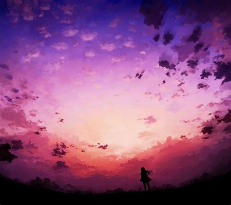 Purple Wallpaper 4k Anime Synthwave Night Sunset Anime Girl 4k Hd