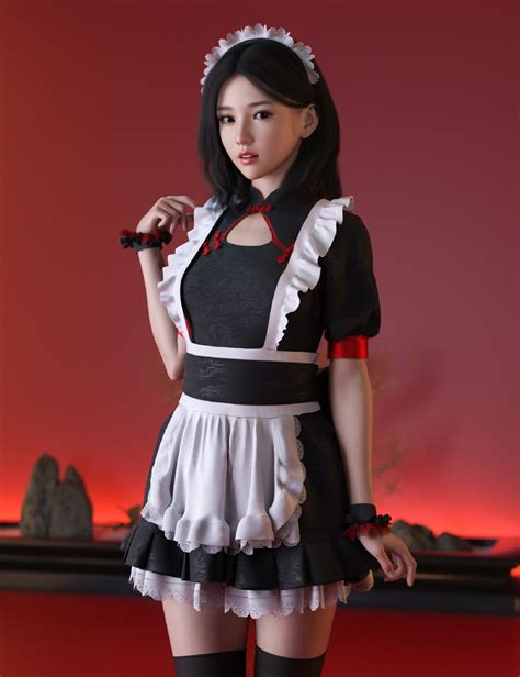 DForce MKTG Tea Maid Outfit For Genesis 8 1 And 9 Daz 3D