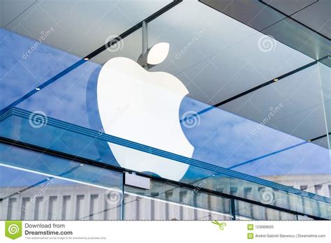Contacts store hours location about photos details. Apple Logo Above The Entrance To The Store Located In ...
