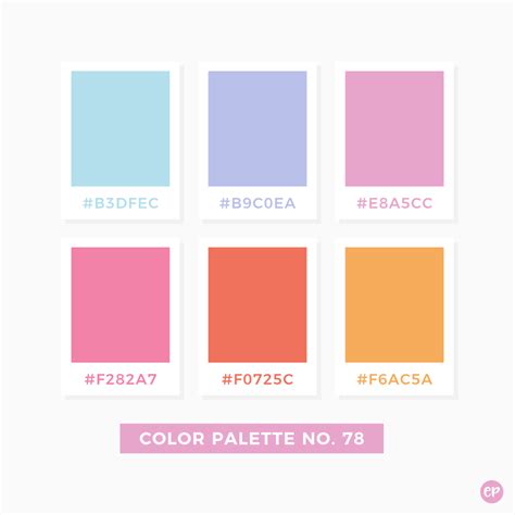 √ pastel palette hex