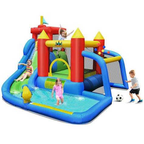 Costway Inflatable Bouncer Water Slide Bounce House Splash Pool Without