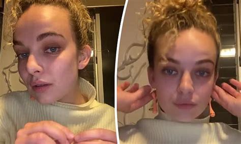 abbie chatfield models a pair of very risqué earrings daily mail online