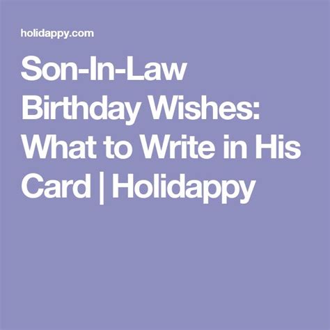 Son In Law Birthday Wishes What To Write In His Card Holidappy