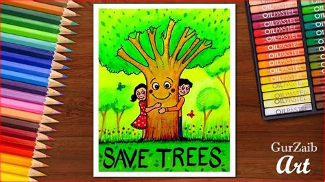 Poster Chart On Save Trees For School Students Very Easy Step By Step