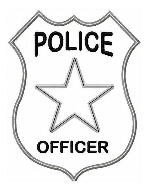 Police Badge Badge Officer Outline Clipart Kid Clipartix