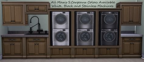 Sims 4 Ccs The Best Carqeaux Stackable Washer And Dryer Cabinet By
