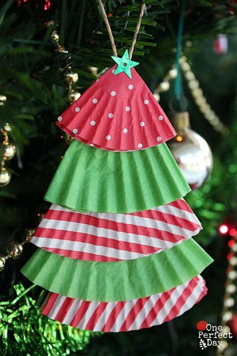 Cupcake Liner Christmas Tree Ornaments One Perfect Day Christmas